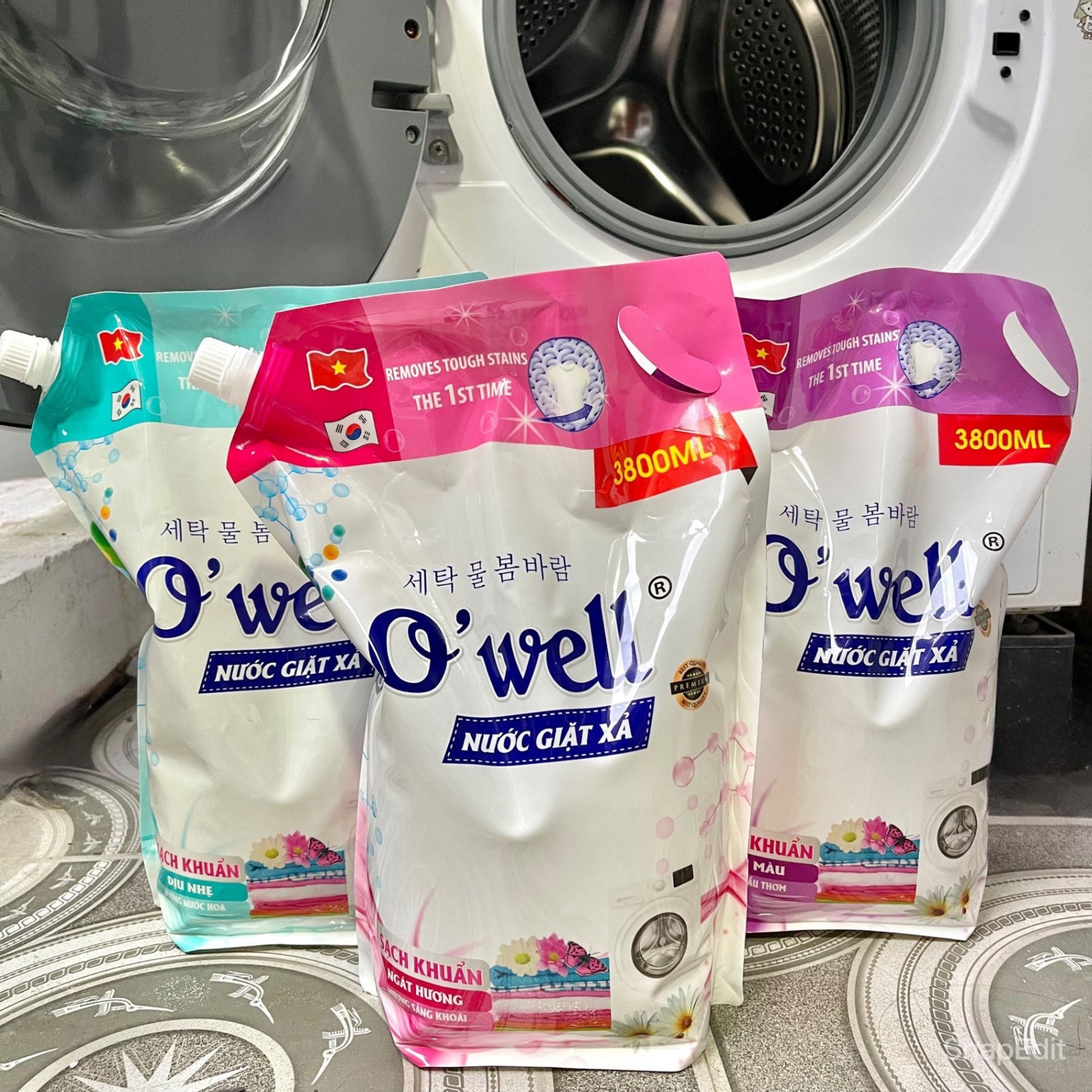 Nước giặt xả Owell dạng túi Hương Nước Hoa