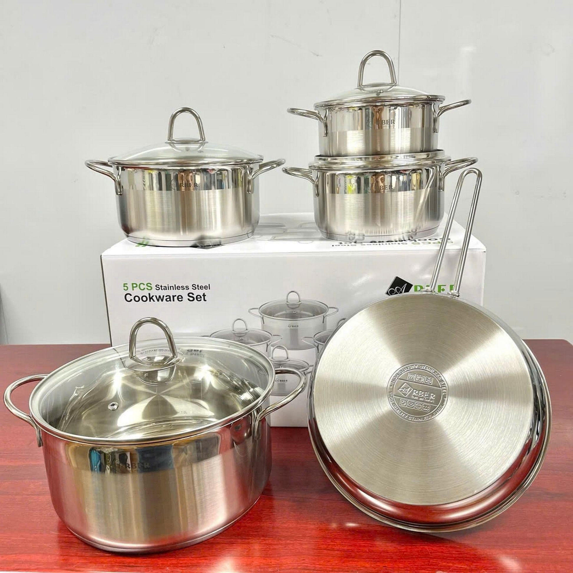 Bộ nồi inox Arber 5 món SALMON