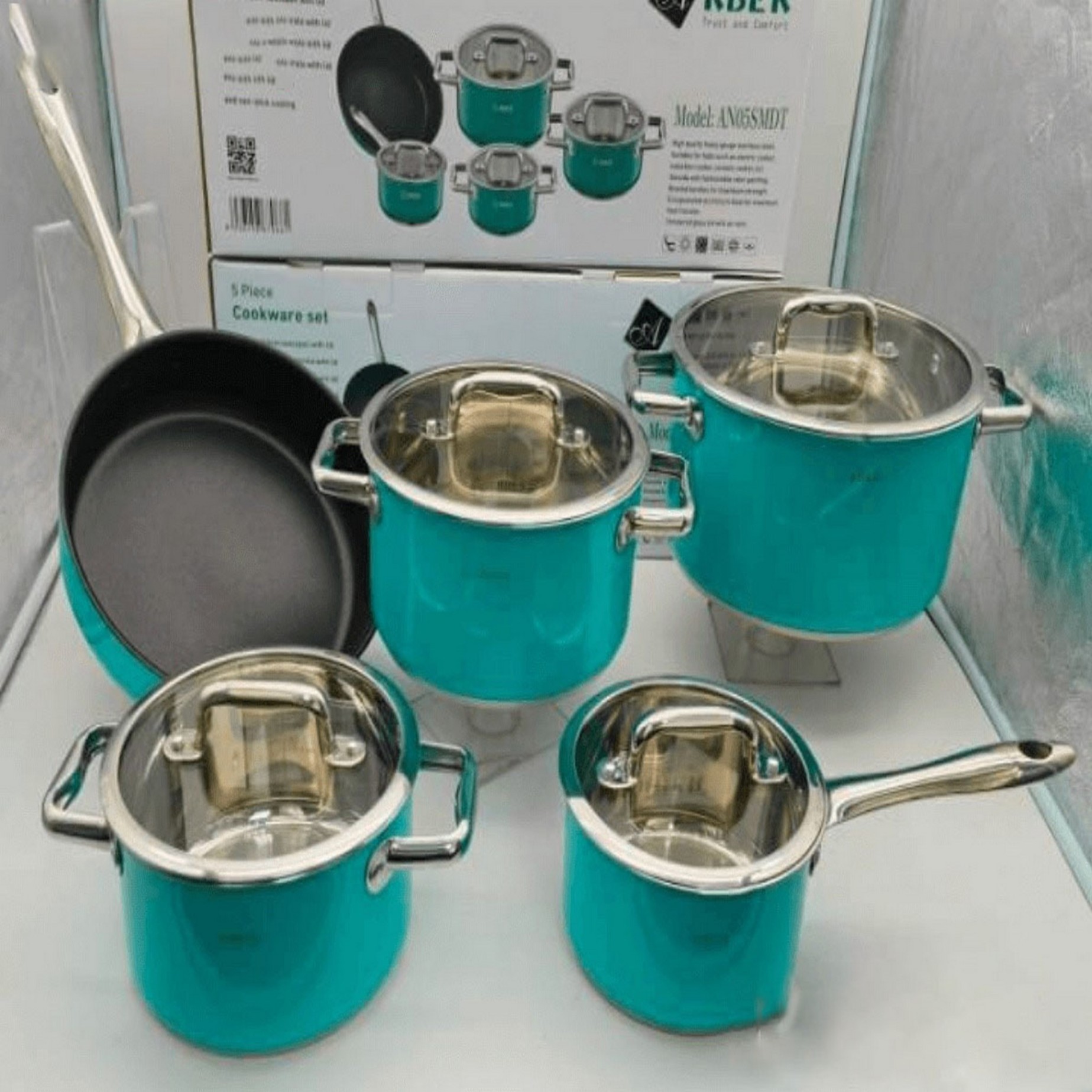 AN05SMDT Bộ nồi inox 5 món sơn màu