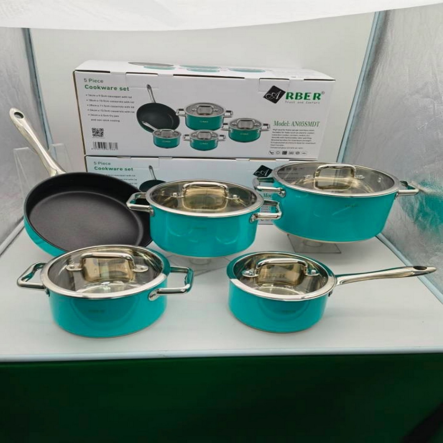 AN05SMDT Bộ nồi inox 5 món sơn màu