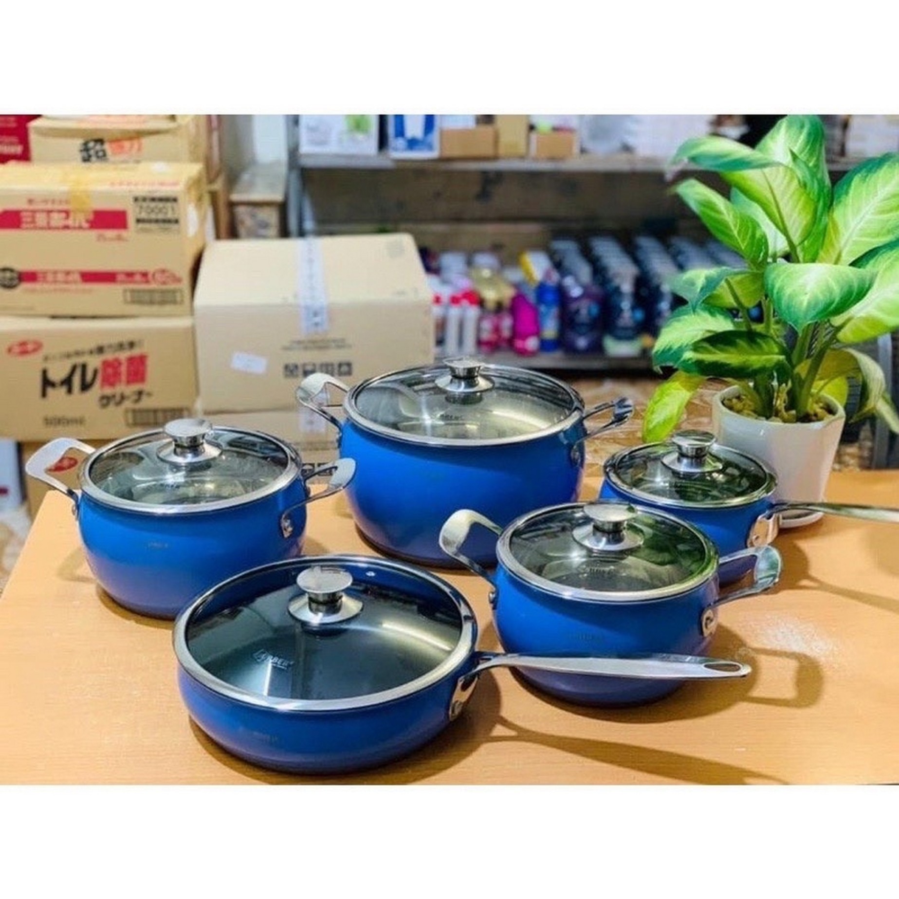 AN06SMNB Bộ nồi inox 5 món sơn màu