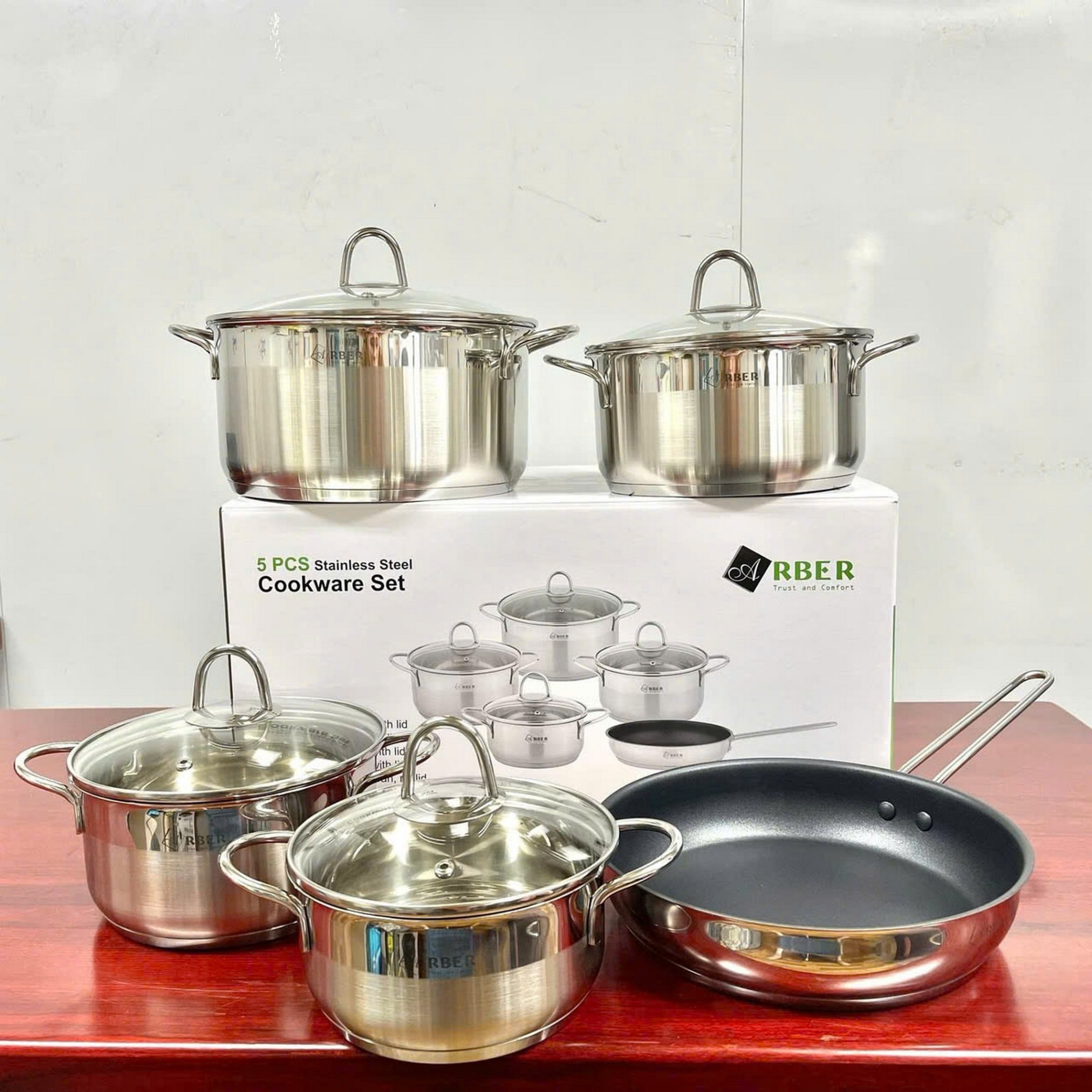 Bộ nồi inox Arber 5 món SALMON