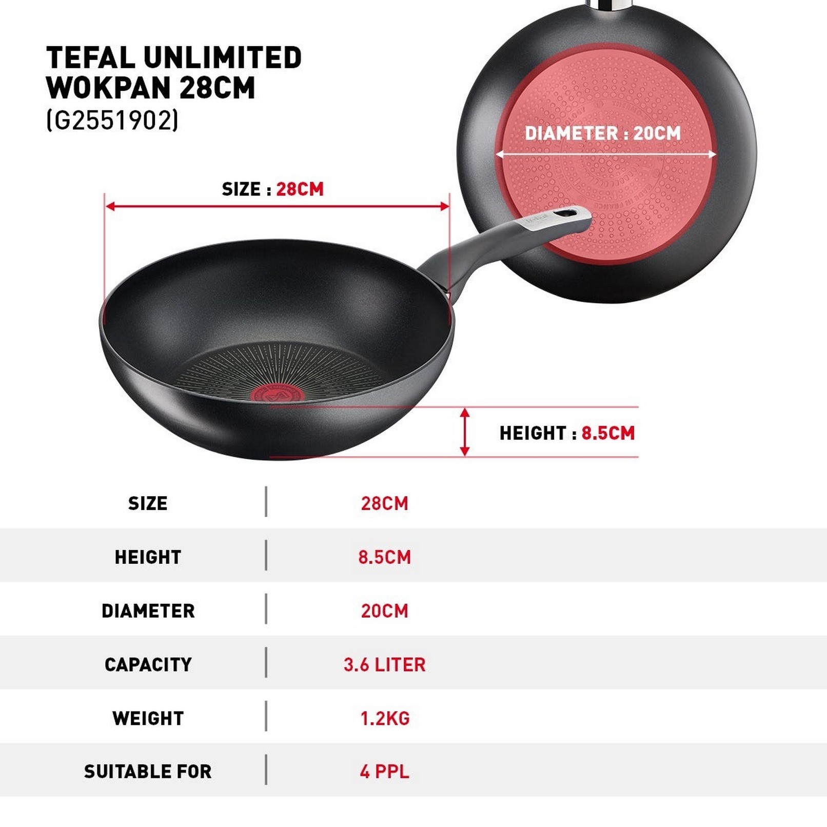 Chảo chiên sâu lòng Tefal Unlimited 28cm