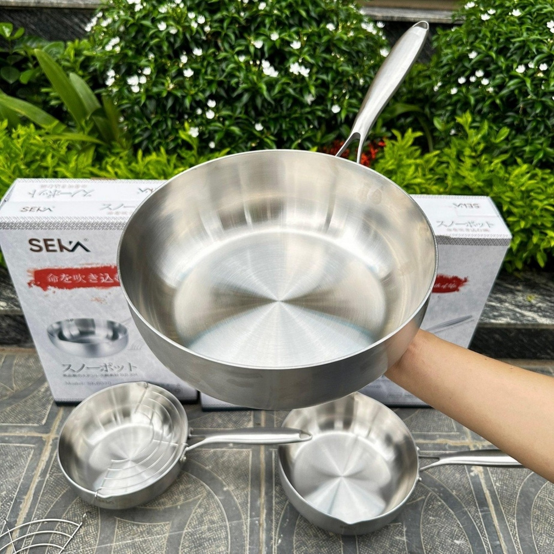 Chảo tuyết inox đúc nguyên khối SEKA size 26