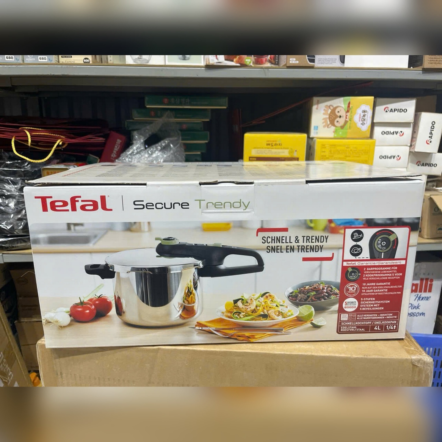 Nồi áp suất Inox cao cấp Tefal Secure Trendy, 4L