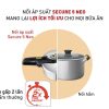 Nồi áp suất cơ inox Tefal Secure 5 Neo 6L - tay cầm đen, núm vặn xanh lá