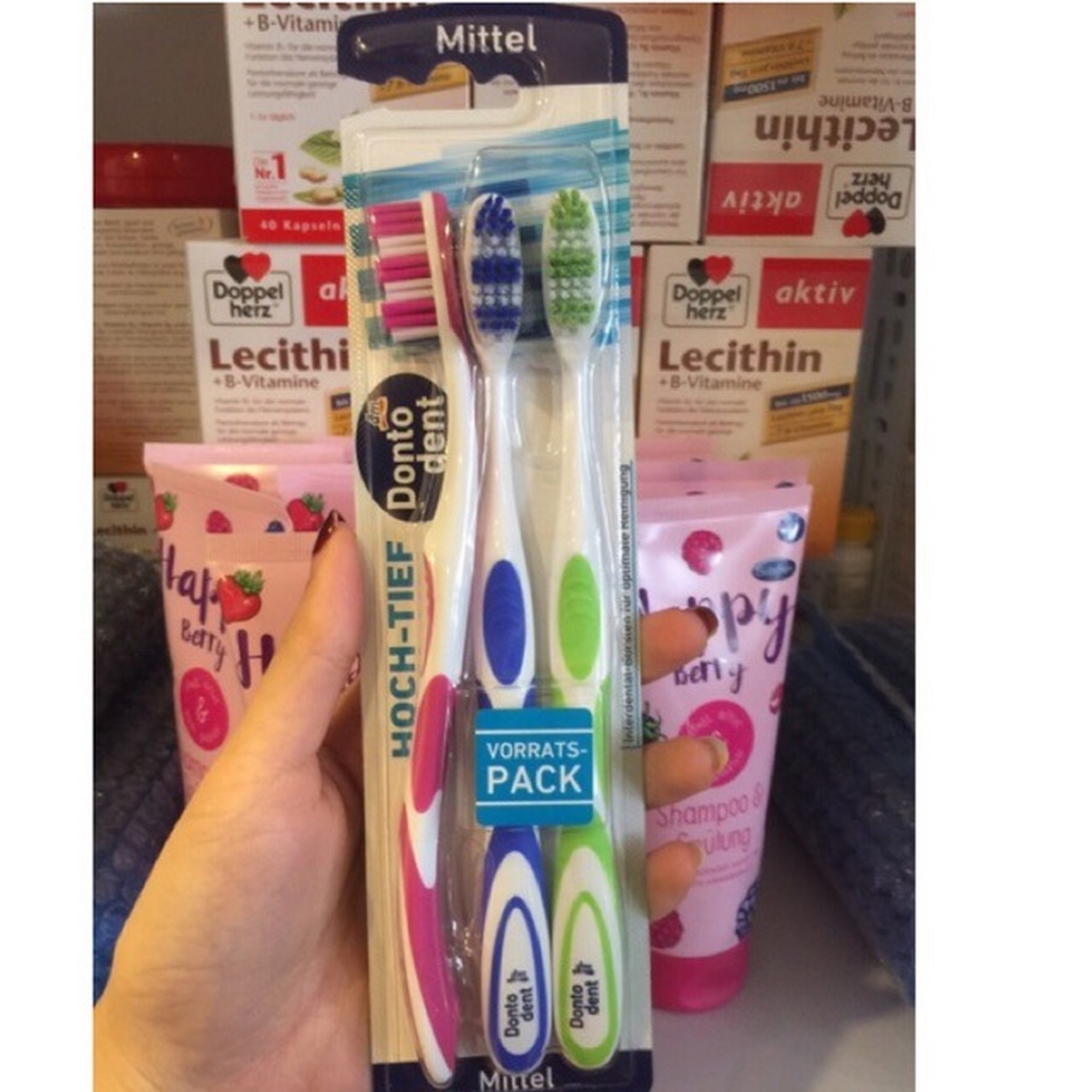 Bàn chải Dontodent người lớn - set 3 chiếc 1367