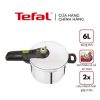 Nồi áp suất cơ inox Tefal Secure 5 Neo 6L - tay cầm đen, núm vặn xanh lá