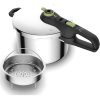 Nồi áp suất Inox cao cấp Tefal Secure Trendy có khay hấp, 6L
