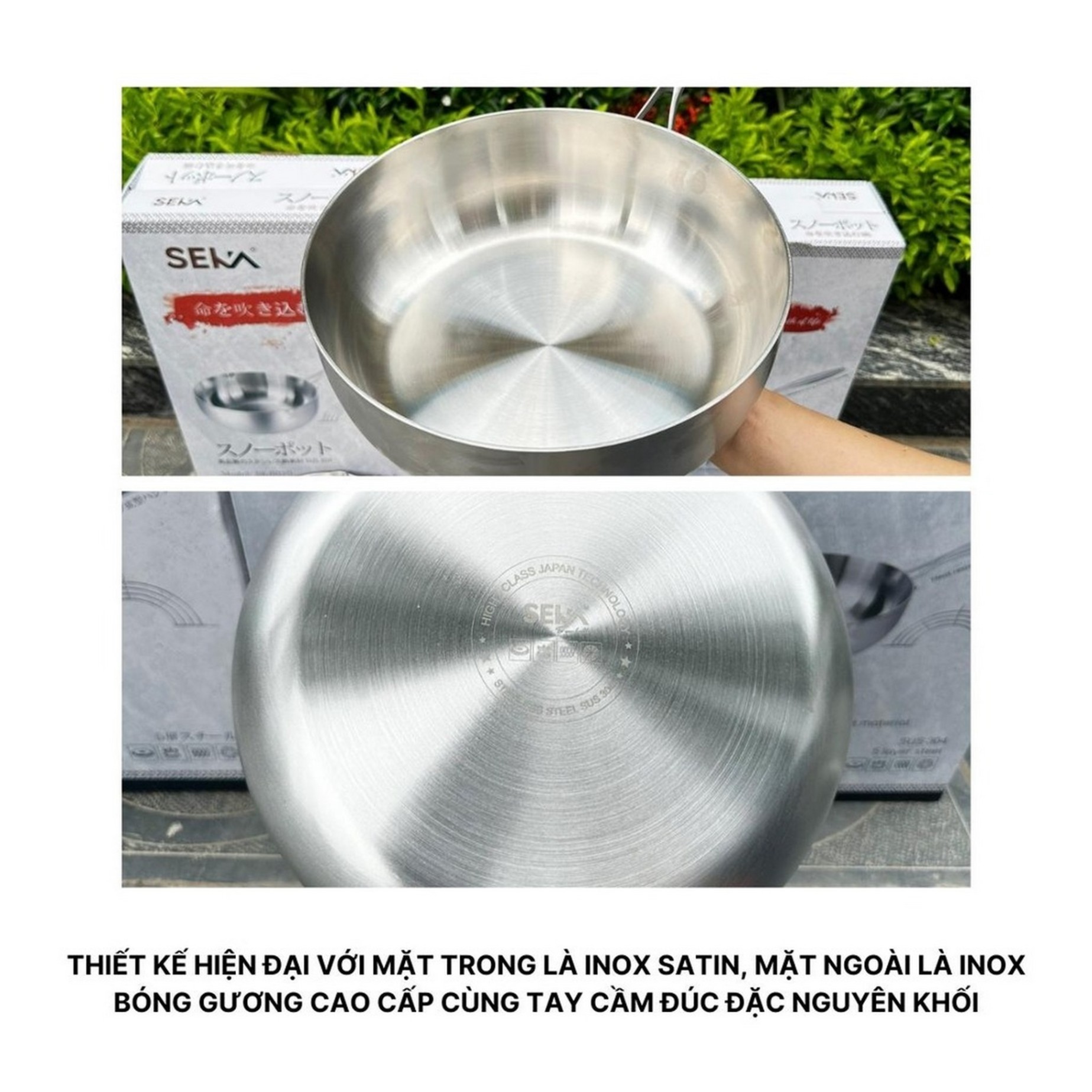 Chảo tuyết inox đúc nguyên khối SEKA size 26