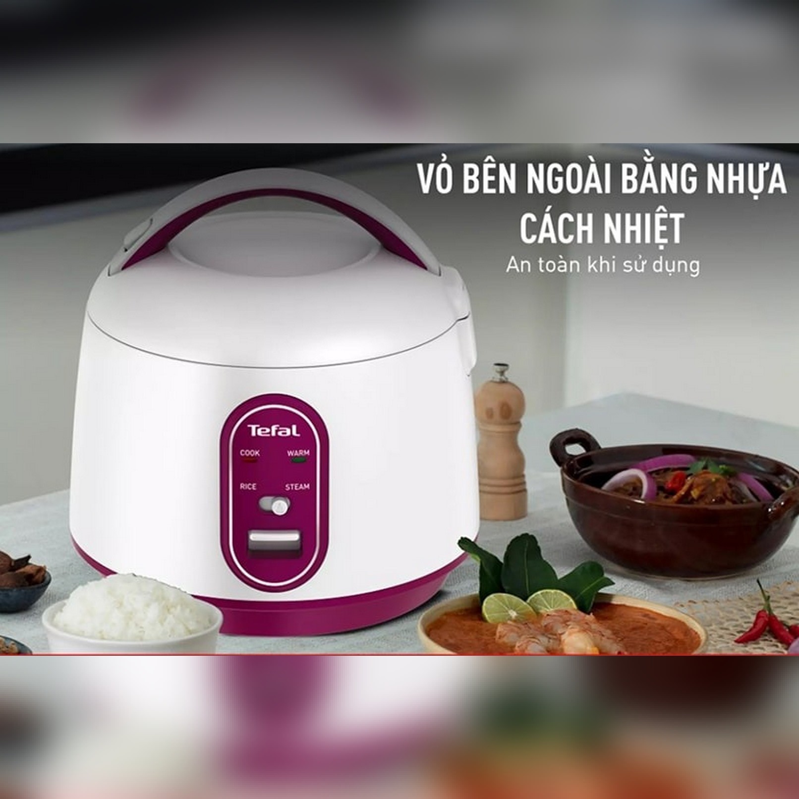 Nồi cơm điện cơ mini Tefal RK224168 - 0.7L