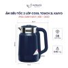 Ấm siêu tốc 2 lớp cool touch 1.5l Kaiyo , màu xanh navy
