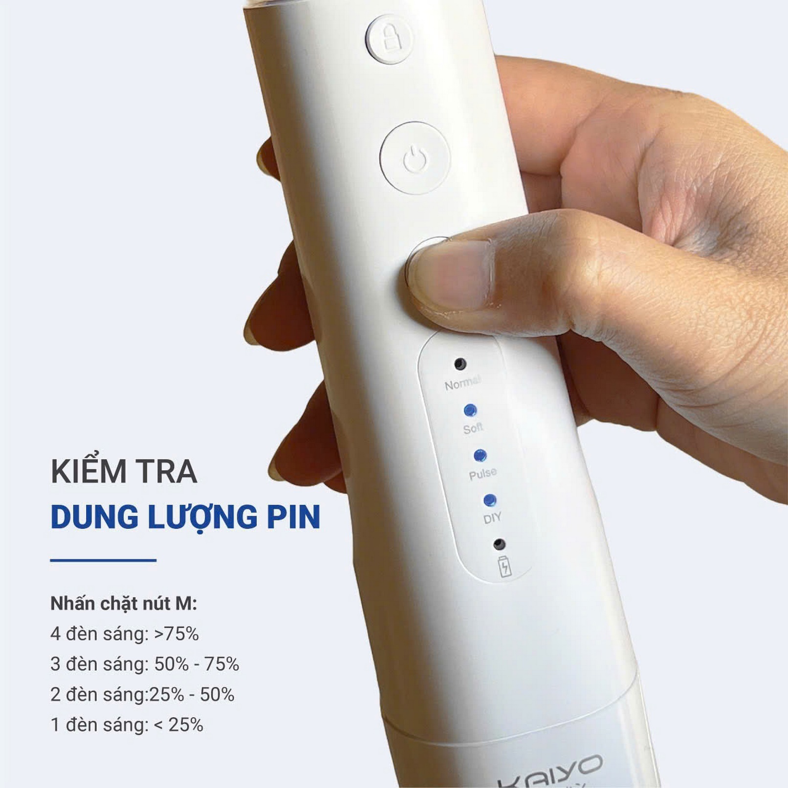 Máy tăm nước Extra Water tank4 chế độ kaiyo màu trắng