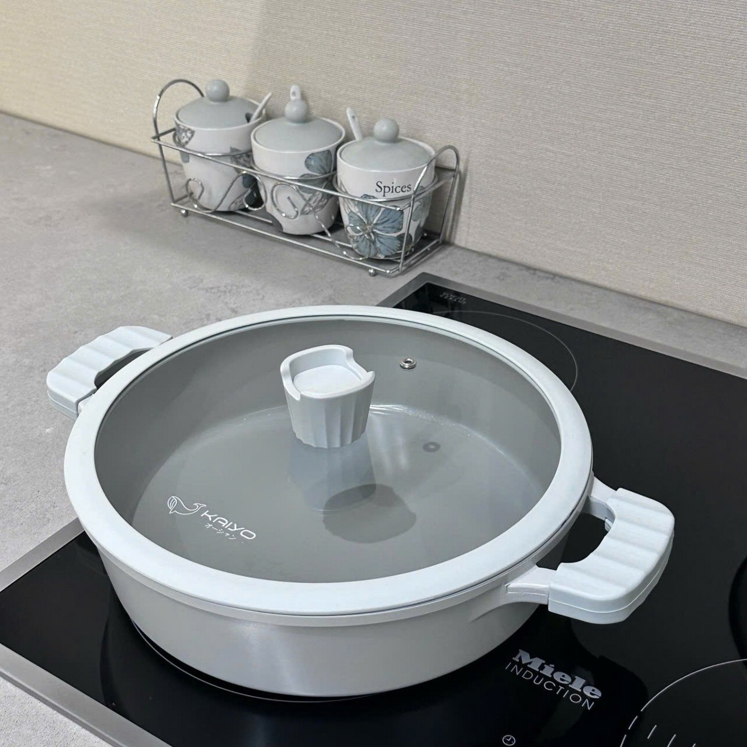 Nồi nhôm đức full induction Ocean Waves Kaiyo size 24cm