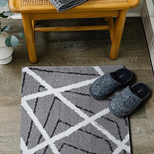 Thảm microfiber siêu thấm có chống trượt Kaiyo 50*70cm màu ghi