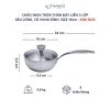 Chảo đúc Inox 3 lớp đáy liền sâu lòng Tri-ply có vung kính Kaiyo, 16cm
