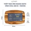 Thớt thái gỗ teak vân ngang hình oval size M