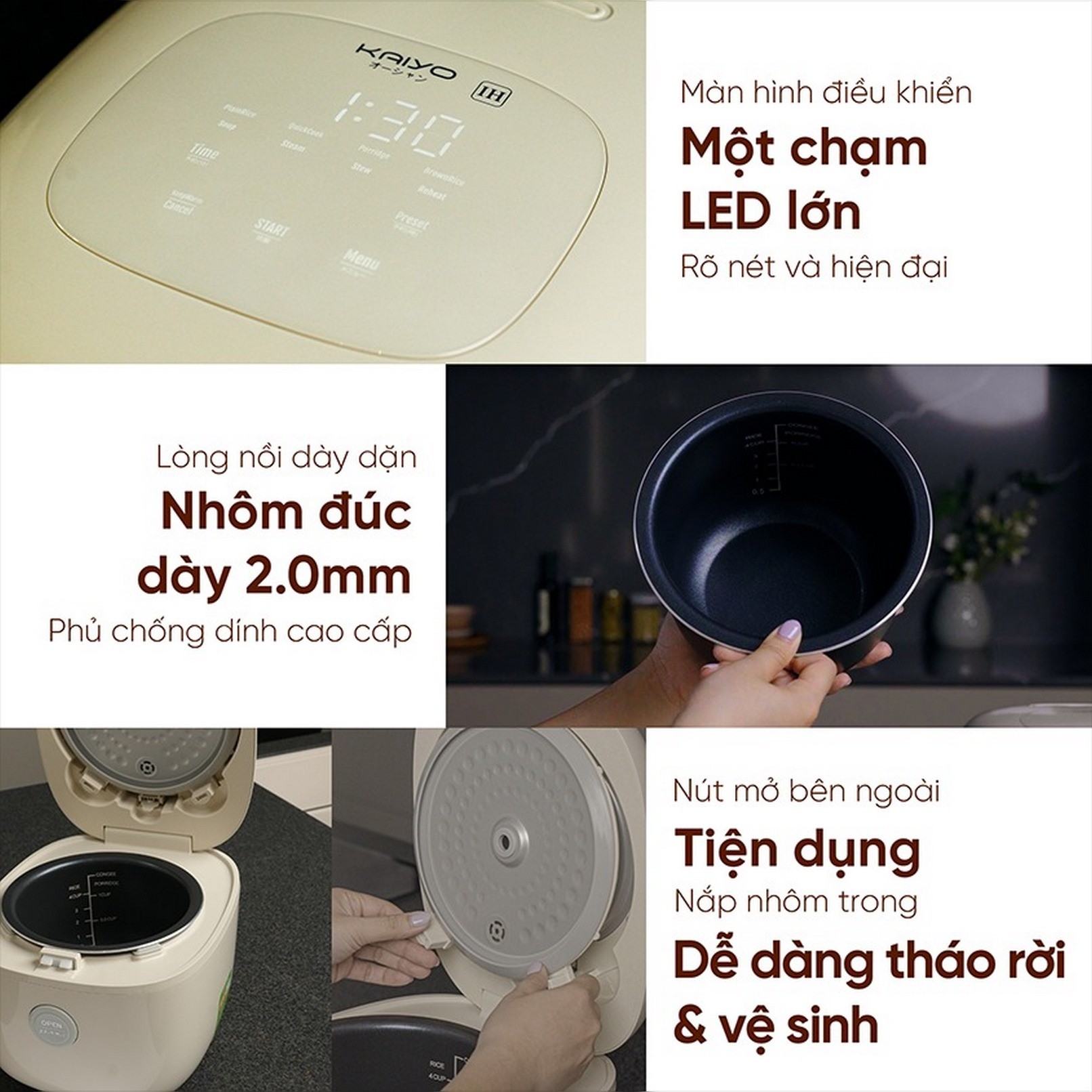 Nồi cơm điện cao tần IH Kaiyo 1L