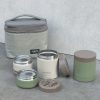 Bộ hộp cơm giữ nhiệt 4 hộp, dung tích 1200ml, màu be và xanh olive