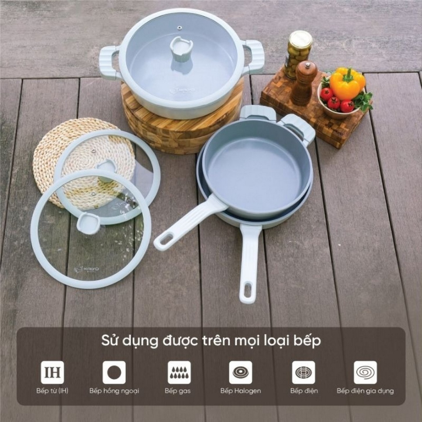 Quánh nhôm đức full induction Ocean Waves Kaiyo size 18cm