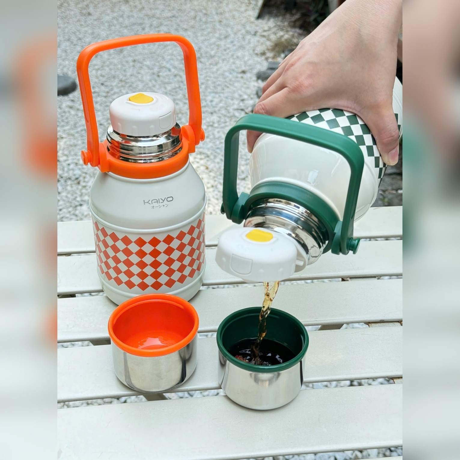 Bình giữ nhiệt Kaiyo 2 lớp inox dung tích 800ml, màu cam