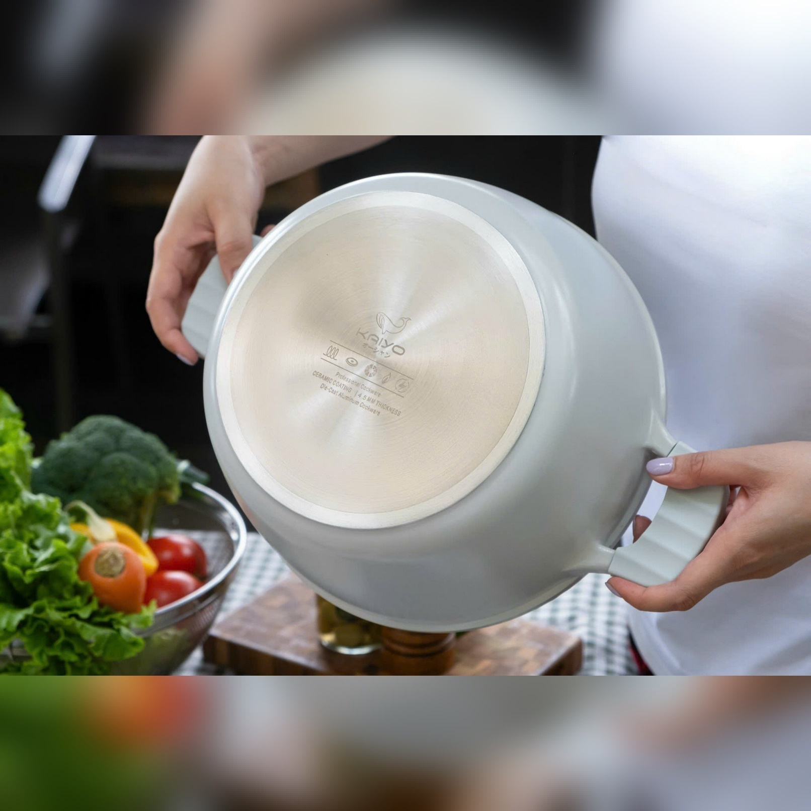 Nồi nhôm đức full induction Ocean Waves Kaiyo size 24cm