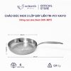 Chảo đúc inox 3 lớp đáy liền Tri-ply Kaiyo, đáy cạn size 24cm