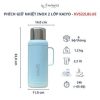 Phích giữ nhiệt 2 lớp inox Kaiyo màu xanh mint, dung tích 2,2L