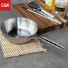 Chảo đúc inox 3 lớp đáy liền sâu lòng Tri-Ply Kaiyo size 26cm