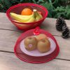 Rổ quả táo Kaiyo có nắp đậy, màu đỏ