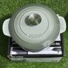 Nồi gang thành cao Oceno 20cm màu xanh