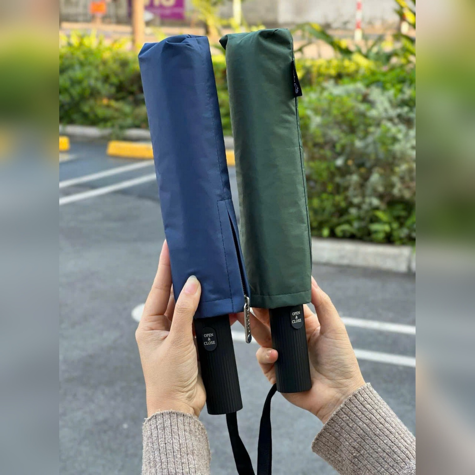 Ô gấp gọn tự động hai chiều 10 nam Kaiyo, màu xanh navy