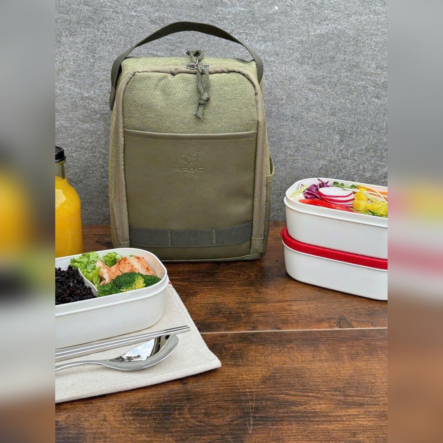 Túi giữ nhiệt Kaiyo, màu ghi