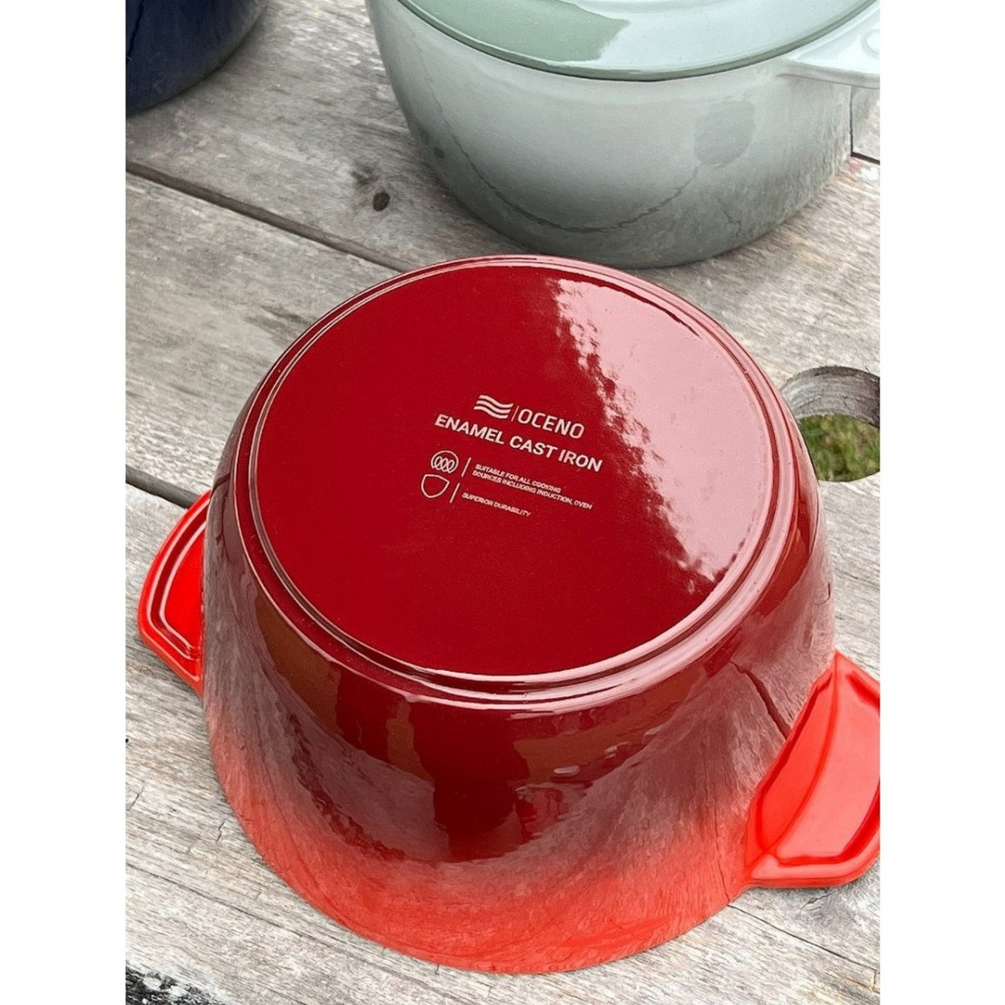 Nồi gang thành cao Oceno 20cm màu đỏ