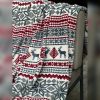 Chăn lông tuyết Kaiyo hàng Nhật 2m x 2.3m (màu trắng họa tiệt ghi đỏ, xanh họa tiết hình vuông, họa tiết con tuần lộc)