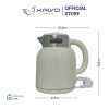 Ấm siêu tốc 2 lớp cool touch 1.5l Kaiyo, màu trắng
