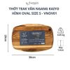 Thớt thái gỗ teak vân ngang hình oval size S