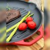 Chảo gang nướng Oceno 26cm màu đỏ