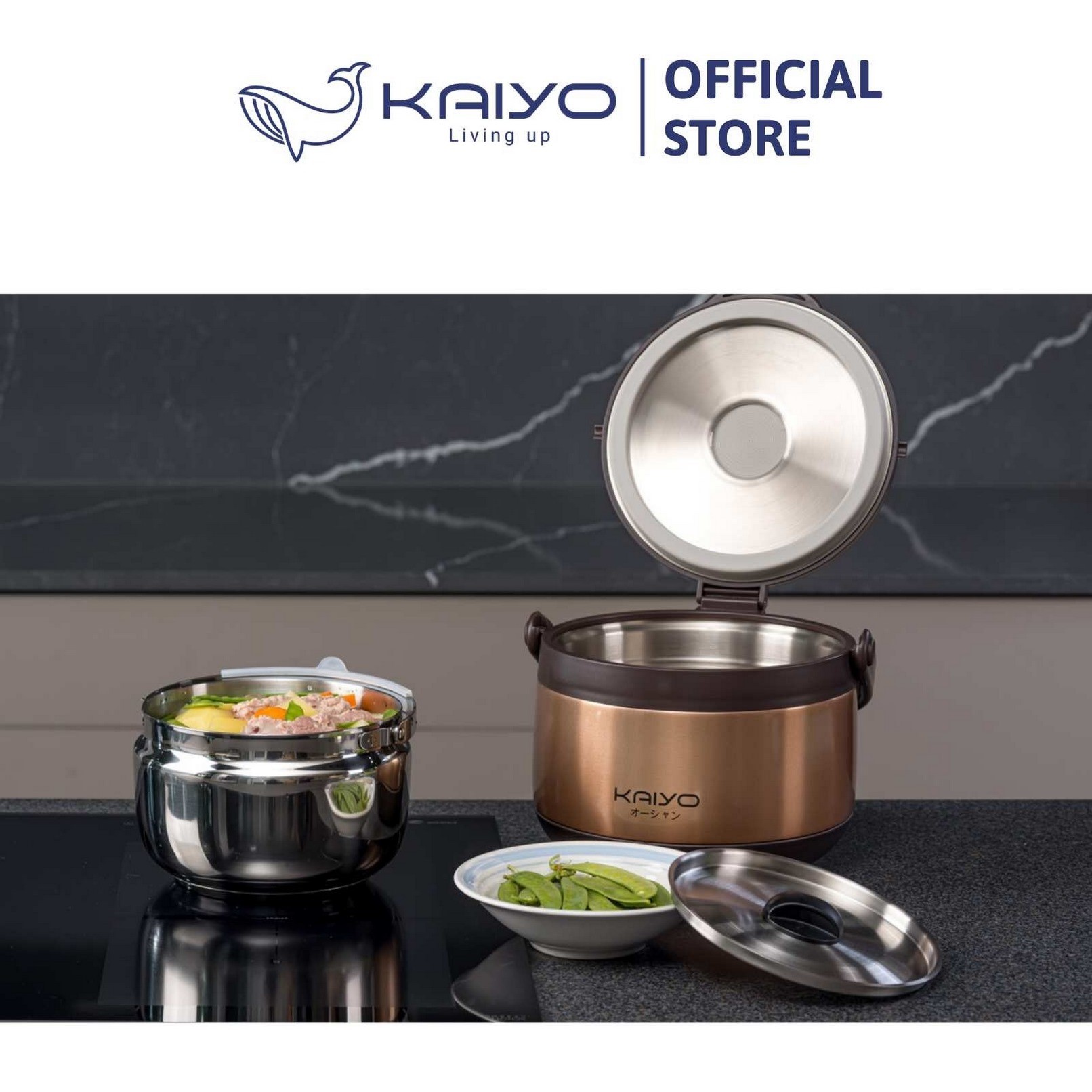 Nồi ủ chân không Kaiyo màu vàng, dung tích 3,0 lít