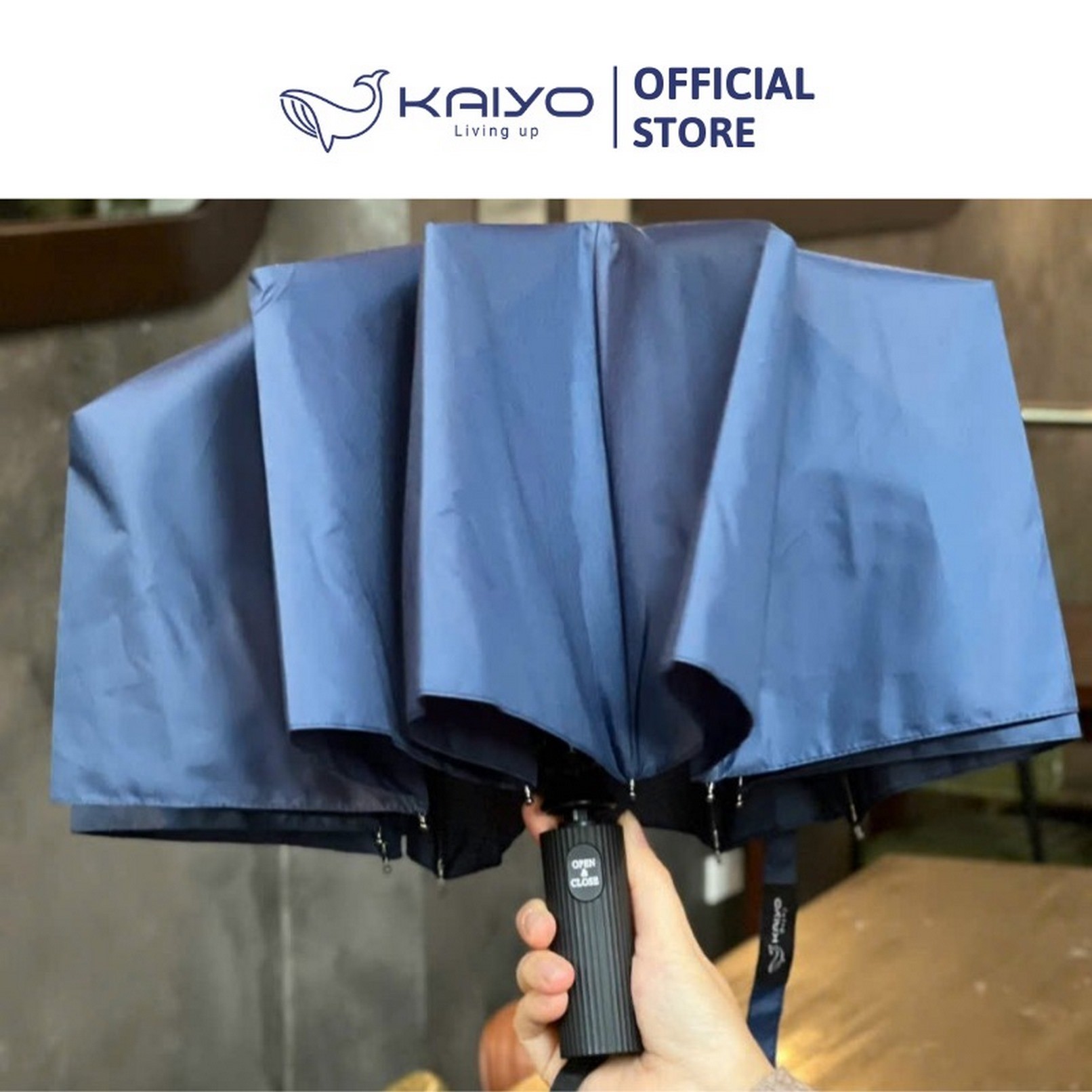 Ô gấp gọn tự động hai chiều 10 nam Kaiyo, màu xanh navy