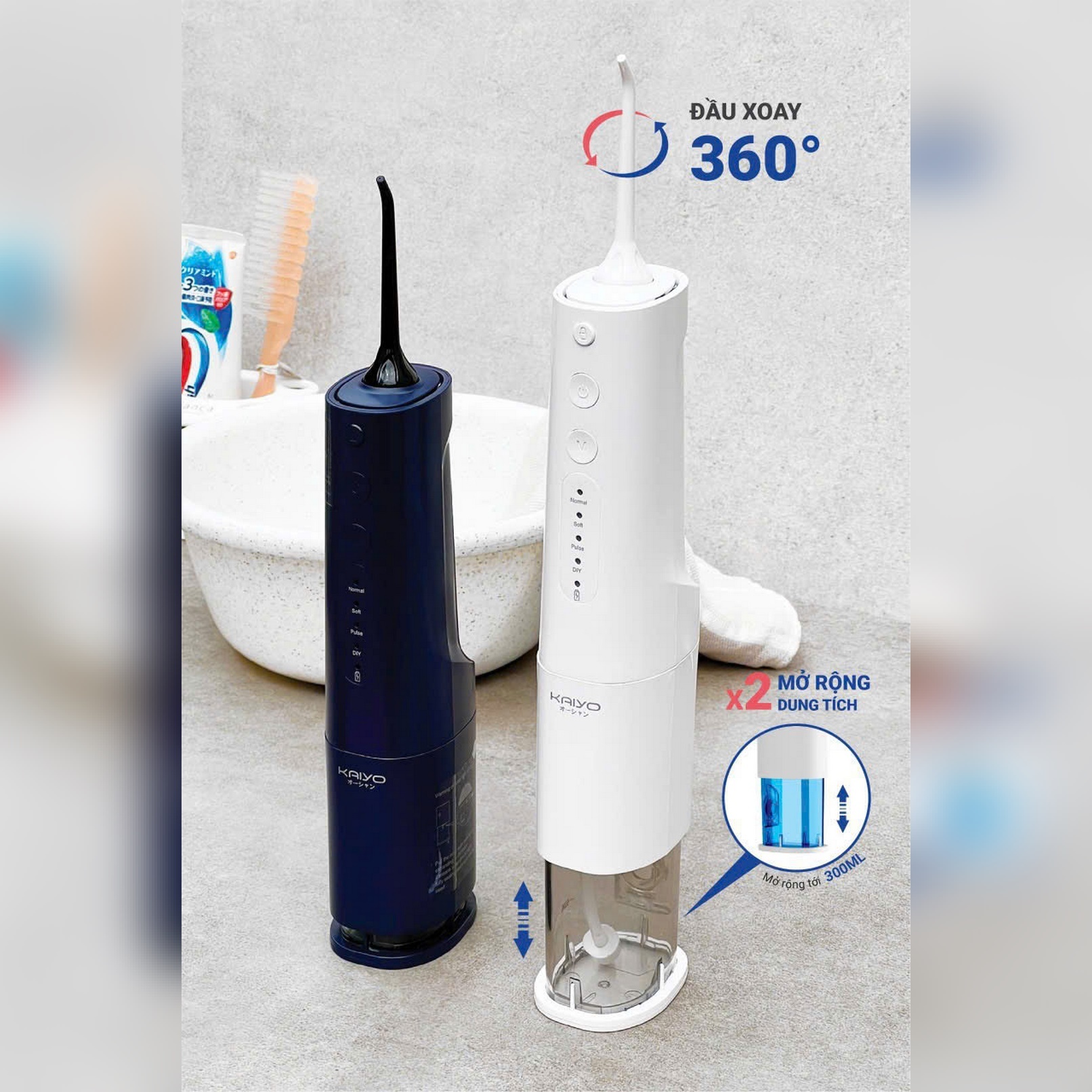 Máy tăm nước Extra Water tank4 chế độ kaiyo màu trắng