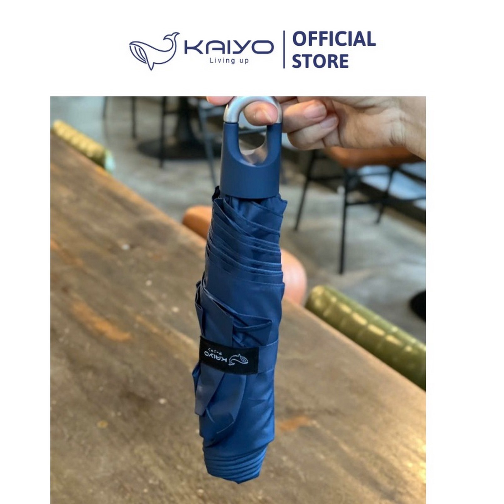 Ô gấp gọn tự động hai chiều 10 nam Kaiyo, màu xanh navy