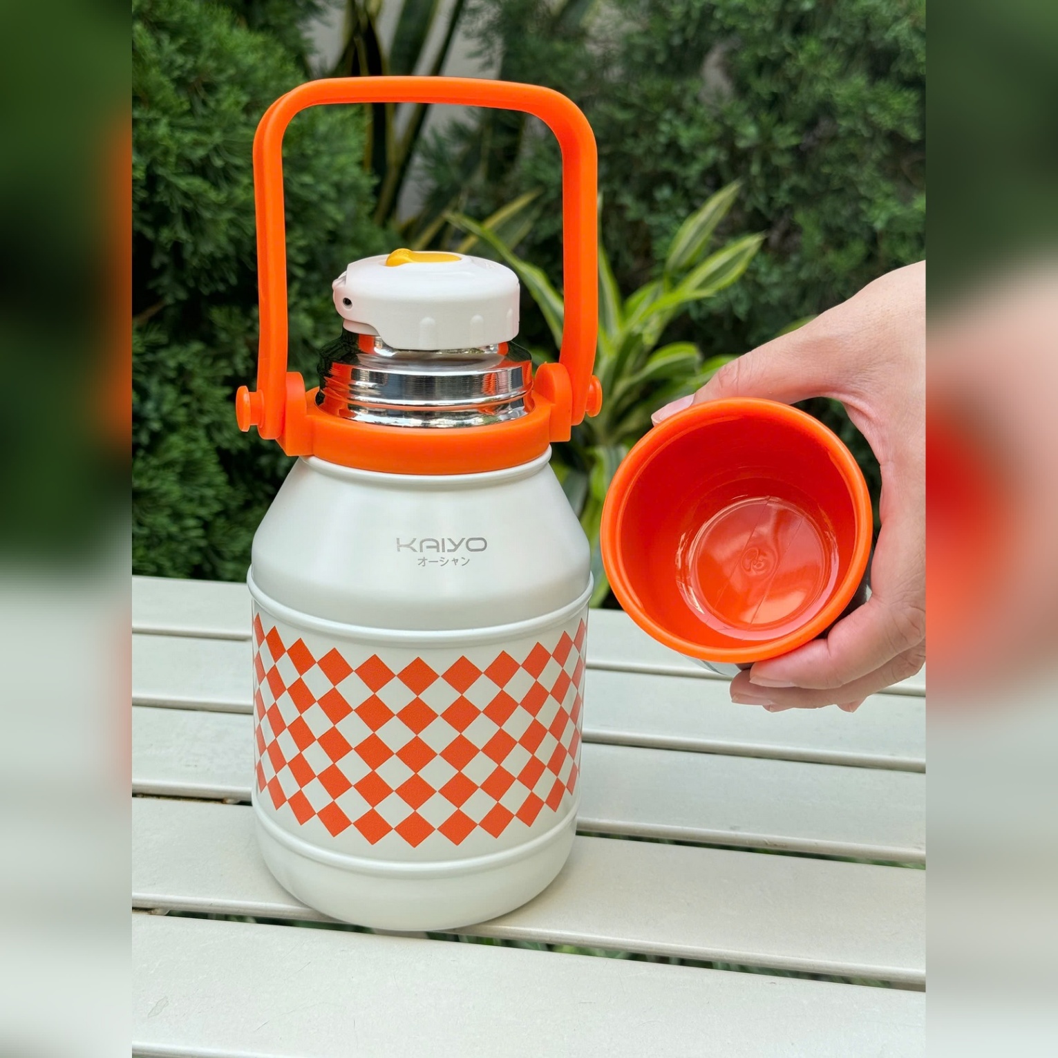 Bình giữ nhiệt Kaiyo 2 lớp inox dung tích 800ml, màu cam