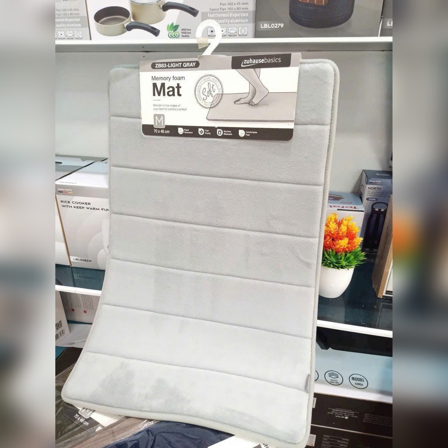 ZB83 Thảm chùi chân chất liệu: Polyester, kích thước 70*46cm (màu ghi tối, ghi sáng, nâu, xanh lam, tím)