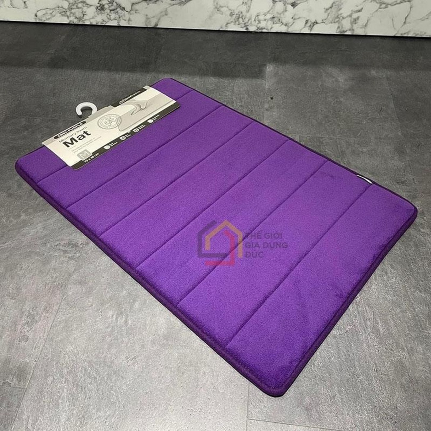 ZB83 Thảm chùi chân chất liệu: Polyester, kích thước 70*46cm (màu ghi tối, ghi sáng, nâu, xanh lam, tím)