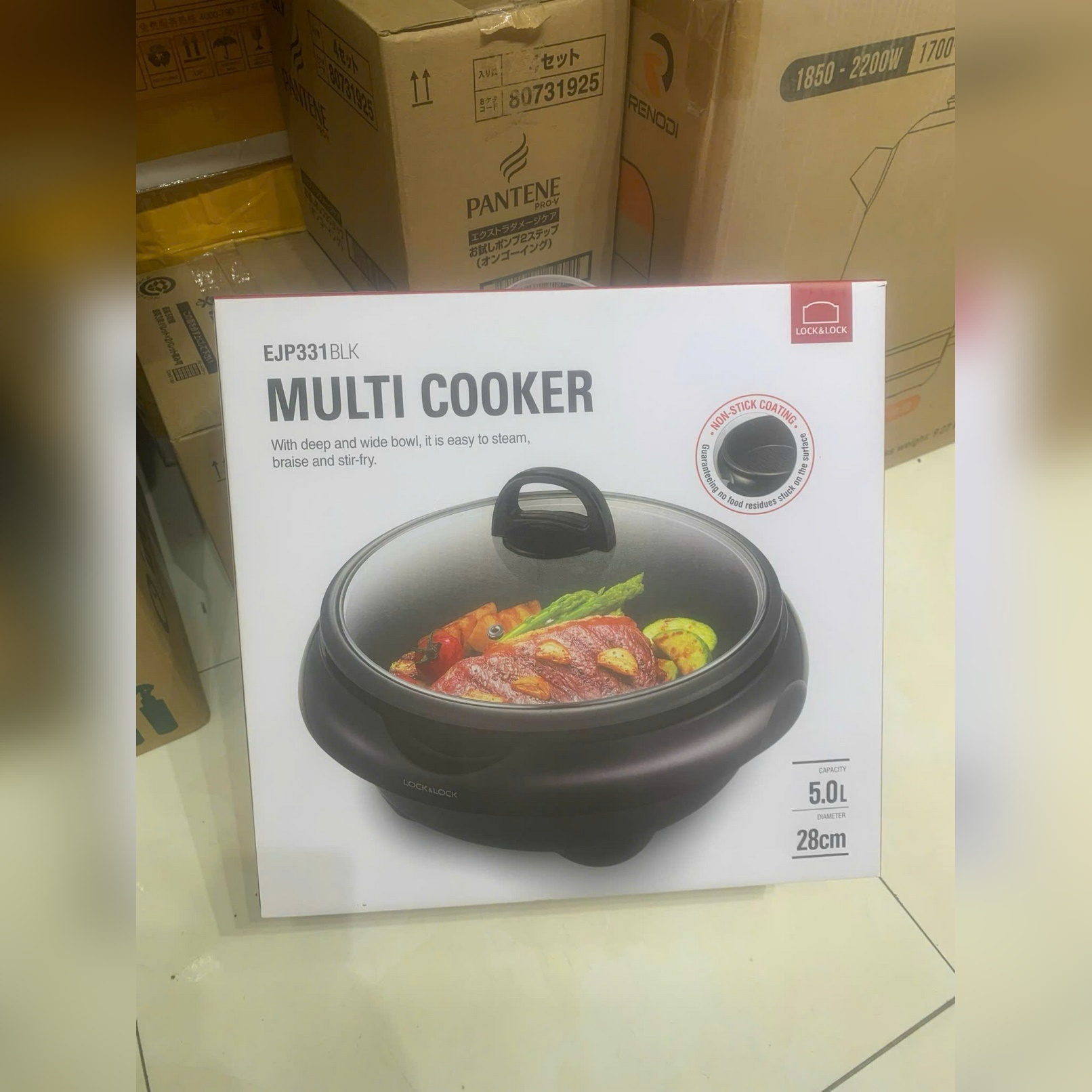 EJP331BLK - Nồi điện đa năng L&L DSA-8280A, 28cm, 5L, AC220-240V, 50/60HZ, 1350-1650W - Màu đen