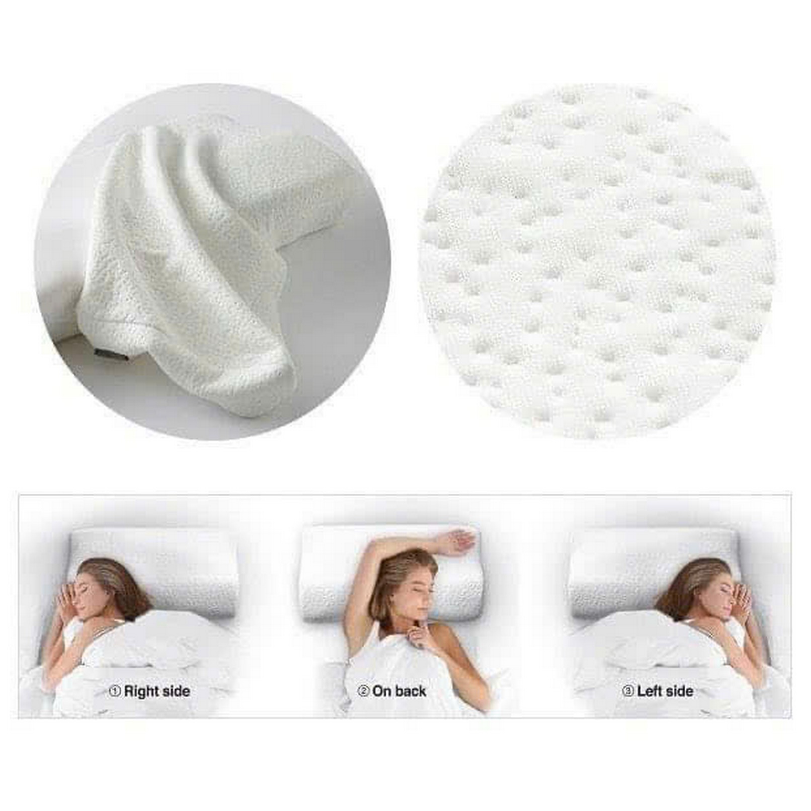 HLW111 - Gối Memory foam 50D hình cong, kích thước 500*300*100mm, trọng lượng 550g