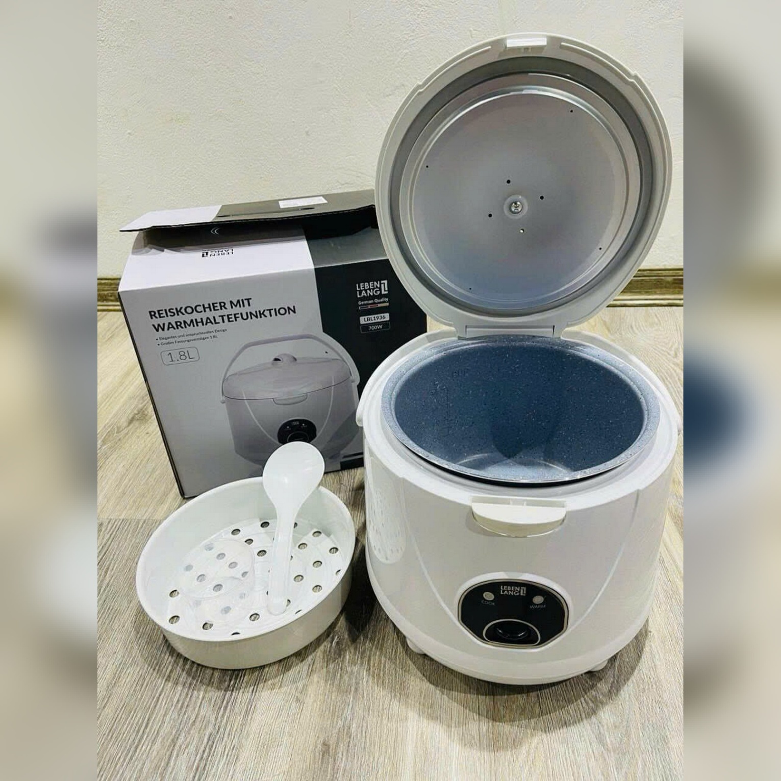 LBL1936RED-Nồi cơm điện Lebenlang 1.8L 700W màu đỏ