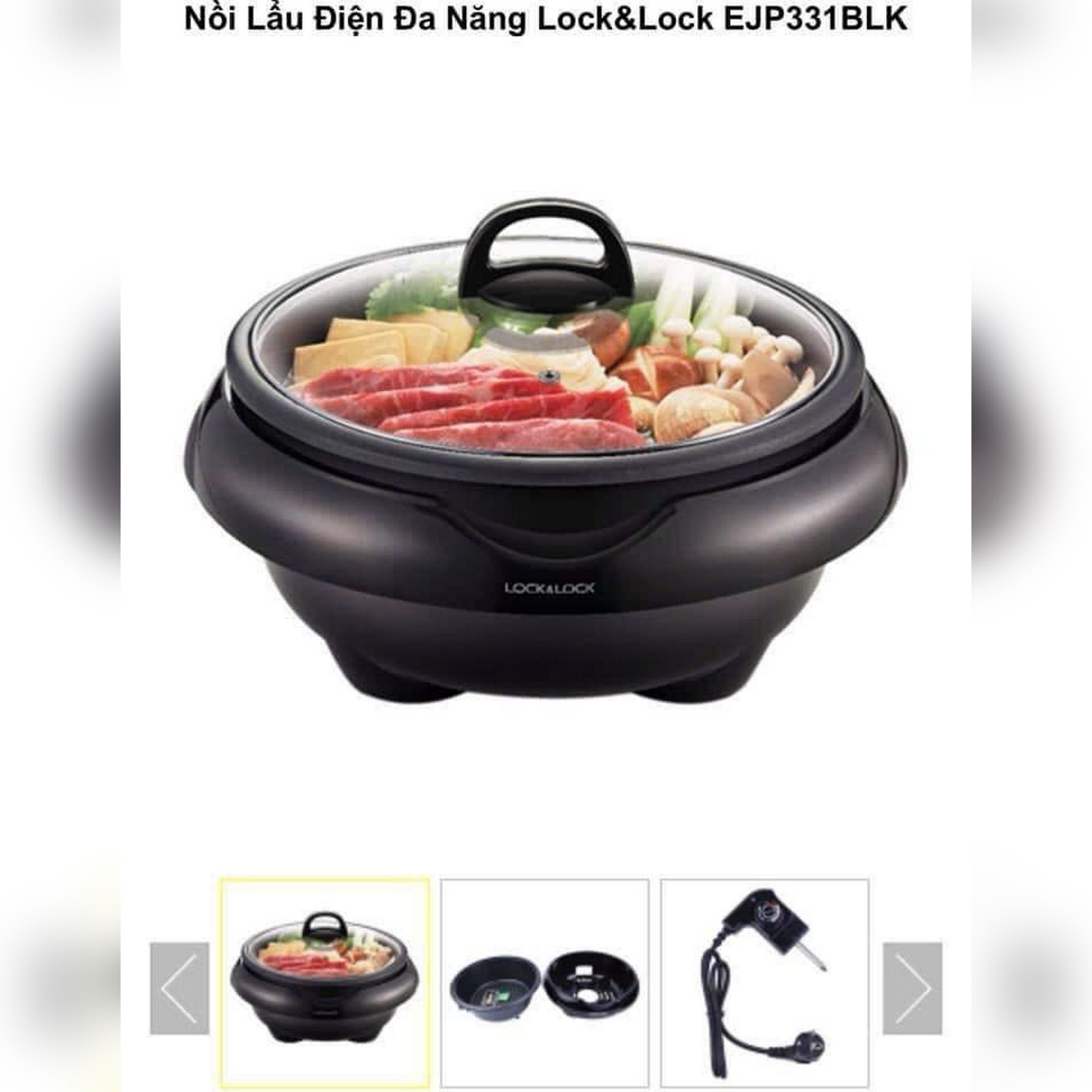 EJP331BLK - Nồi điện đa năng L&L DSA-8280A, 28cm, 5L, AC220-240V, 50/60HZ, 1350-1650W - Màu đen