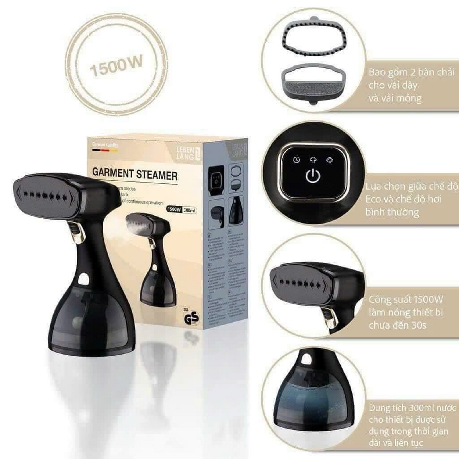 Bàn là hơi nước LEBENLANG 5 mầu (vàng, tím, xanh dương, xanh lá, hồng, đen 528)